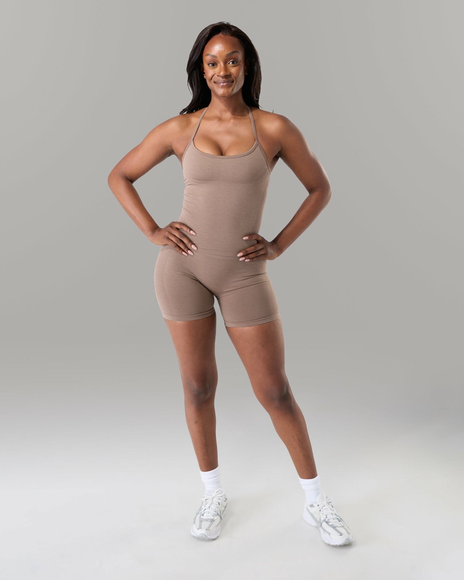 Halter Push Tank - Mocha - Workout Clothes For Women | Alphalete