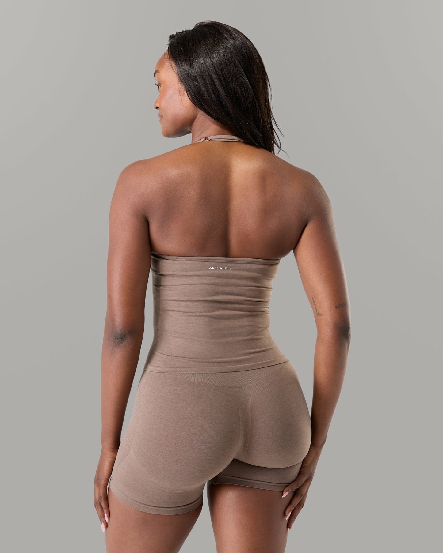 Halter Push Tank - Mocha - Workout Clothes For Women | Alphalete