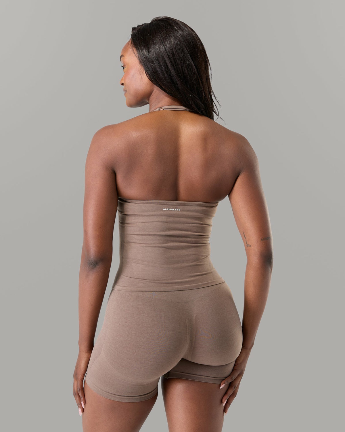Halter Push Tank - Mocha - Workout Clothes For Women | Alphalete