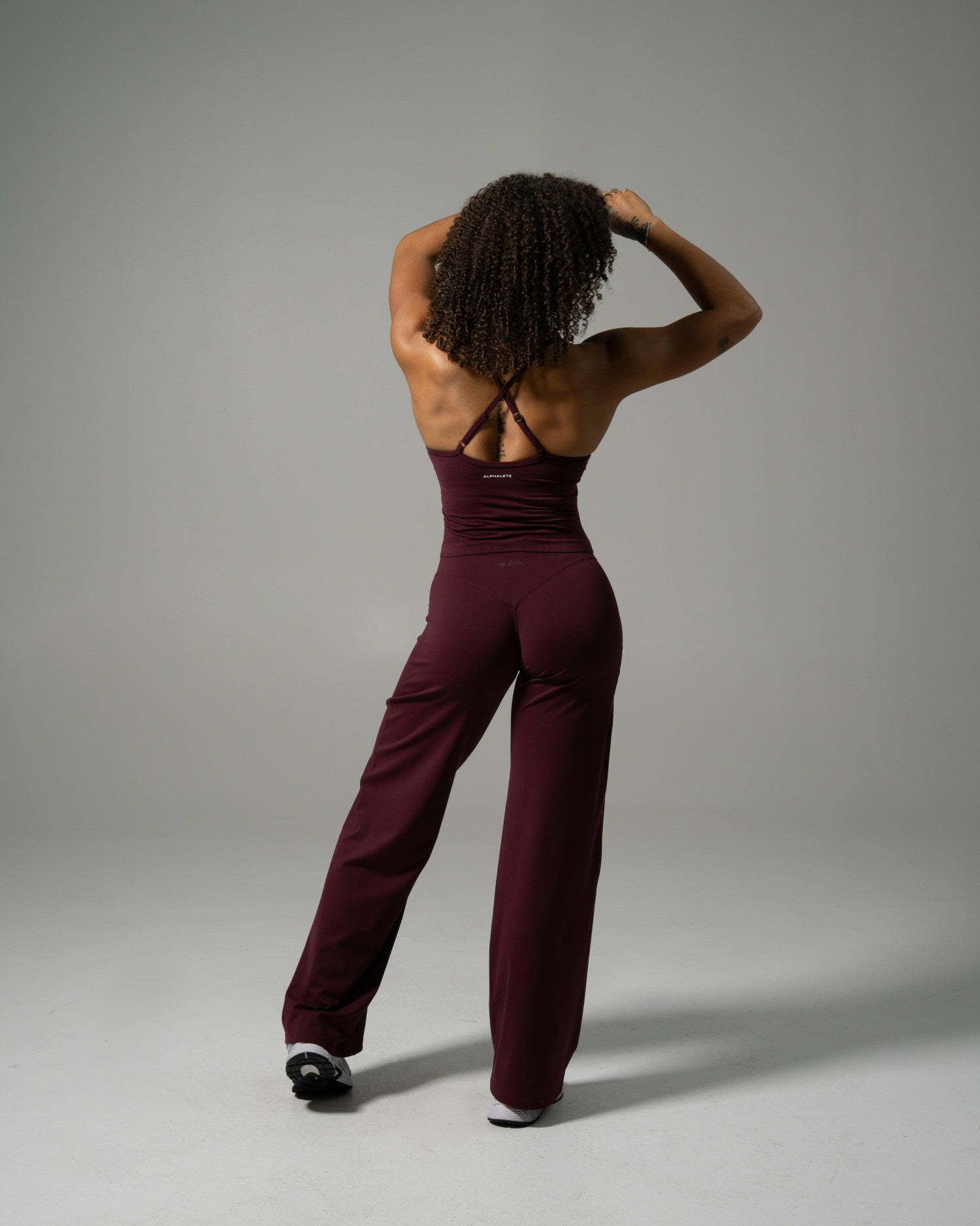 Aura Wide Leg Pant - Merlot - Workout Clothes For Women | Alphalete