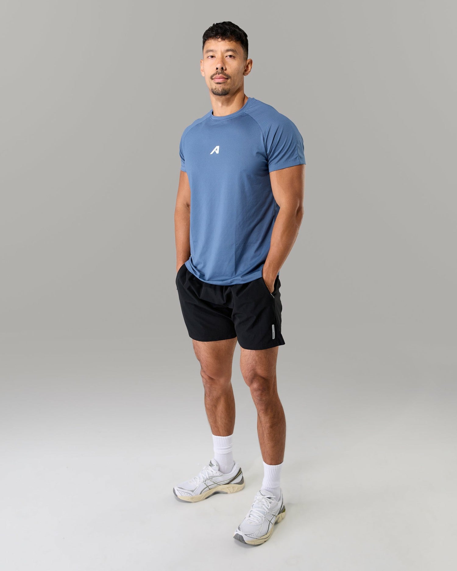 Base Tee - Muted Blue - Mens Workout Tee | Alphalete