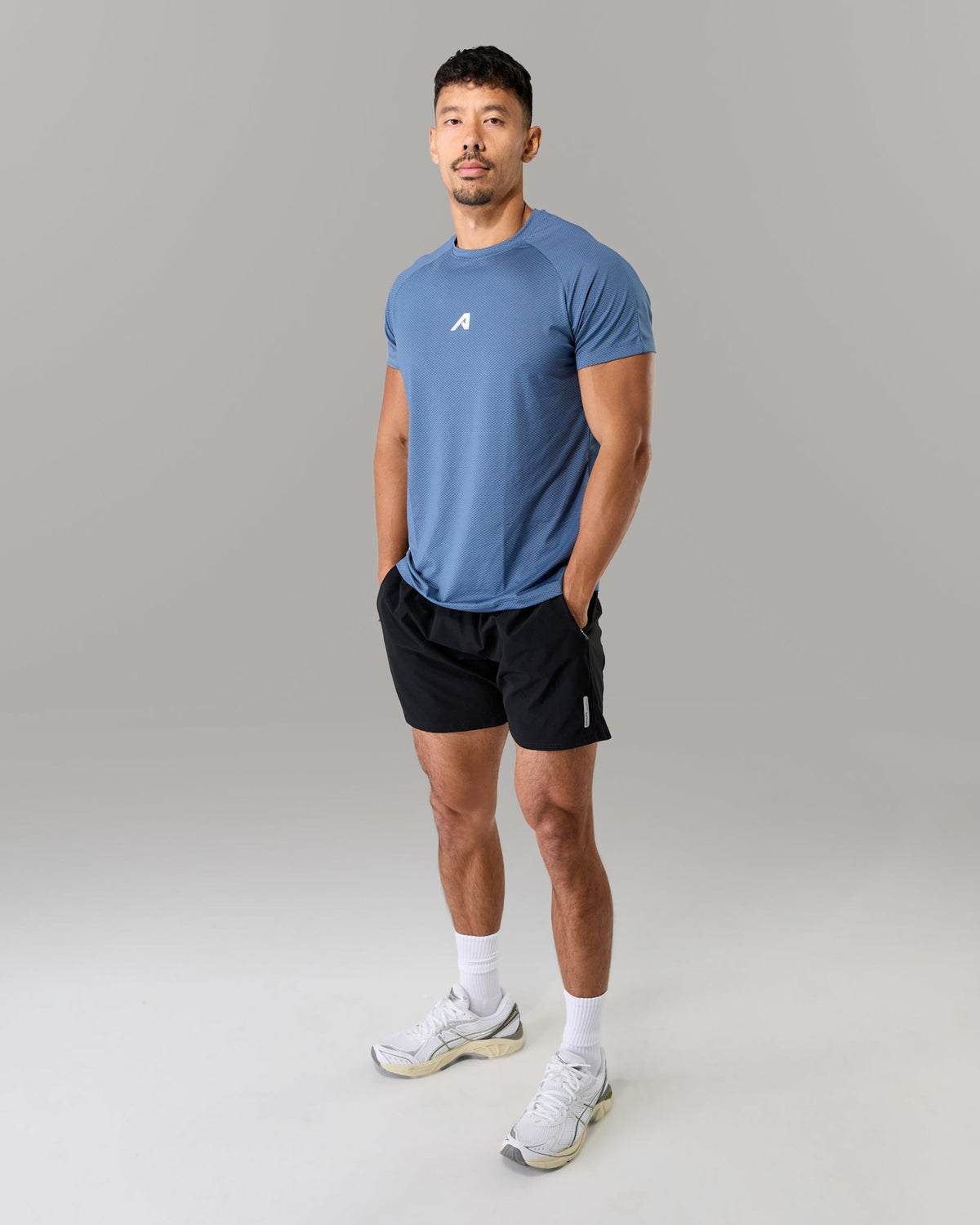 Base Tee - Muted Blue - Mens Workout Tee | Alphalete