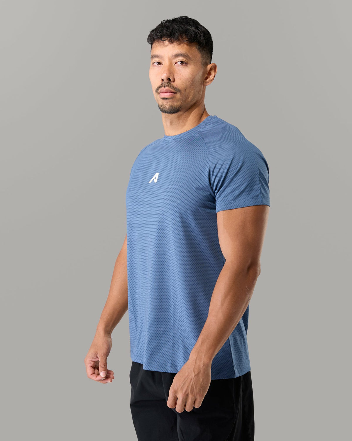 Base Tee - Muted Blue - Mens Workout Tee | Alphalete