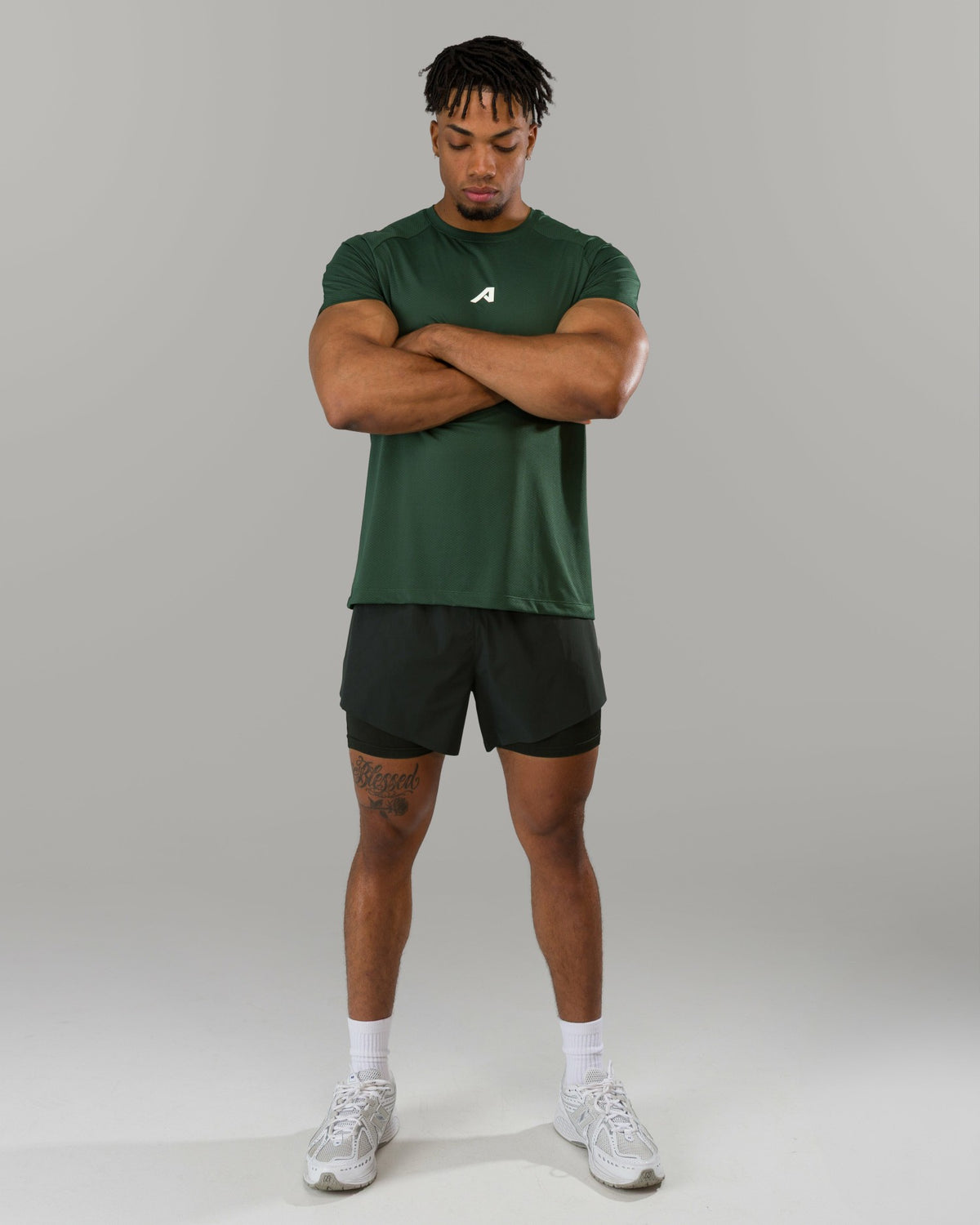 Base Tee - Summit Green - Mens Workout Tee | Alphalete