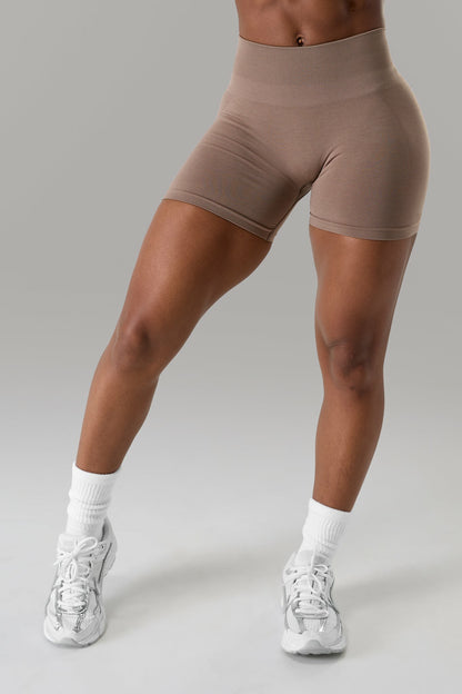 Pump Mid Rise Short - Mocha - Workout Clothes For Women | Alphalete