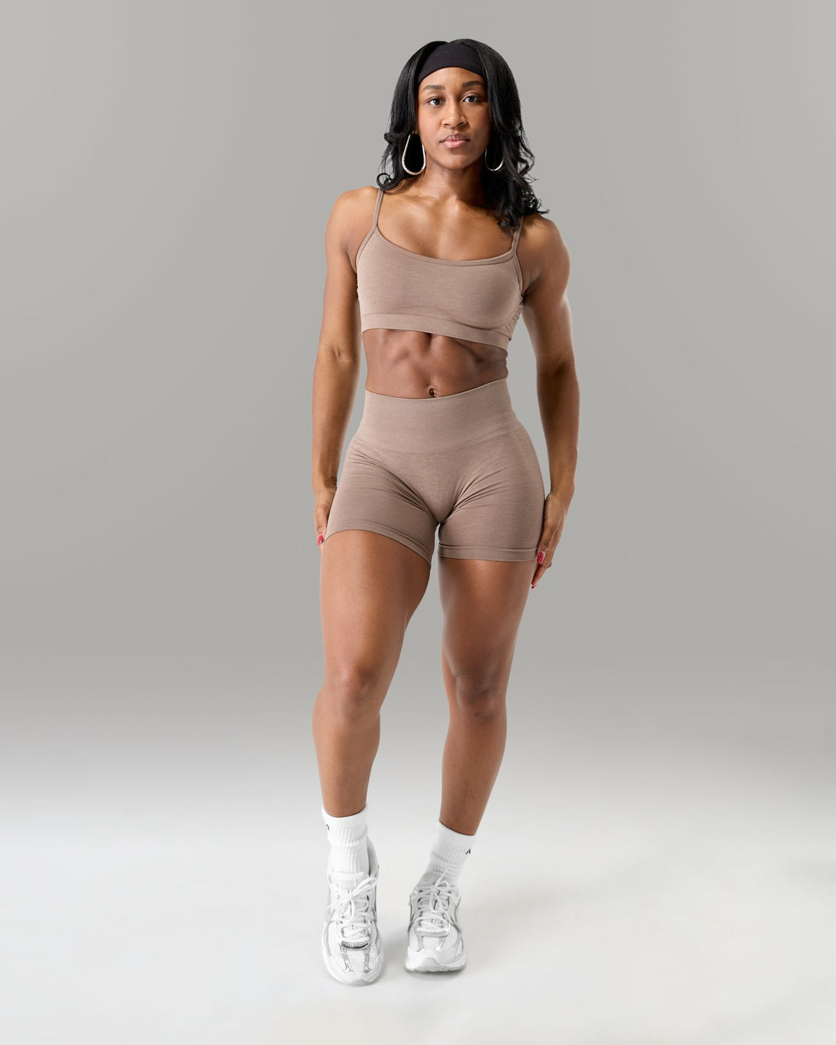 Amplify Mid Rise Short - Mocha - Workout Clothes For Women | Alphalete