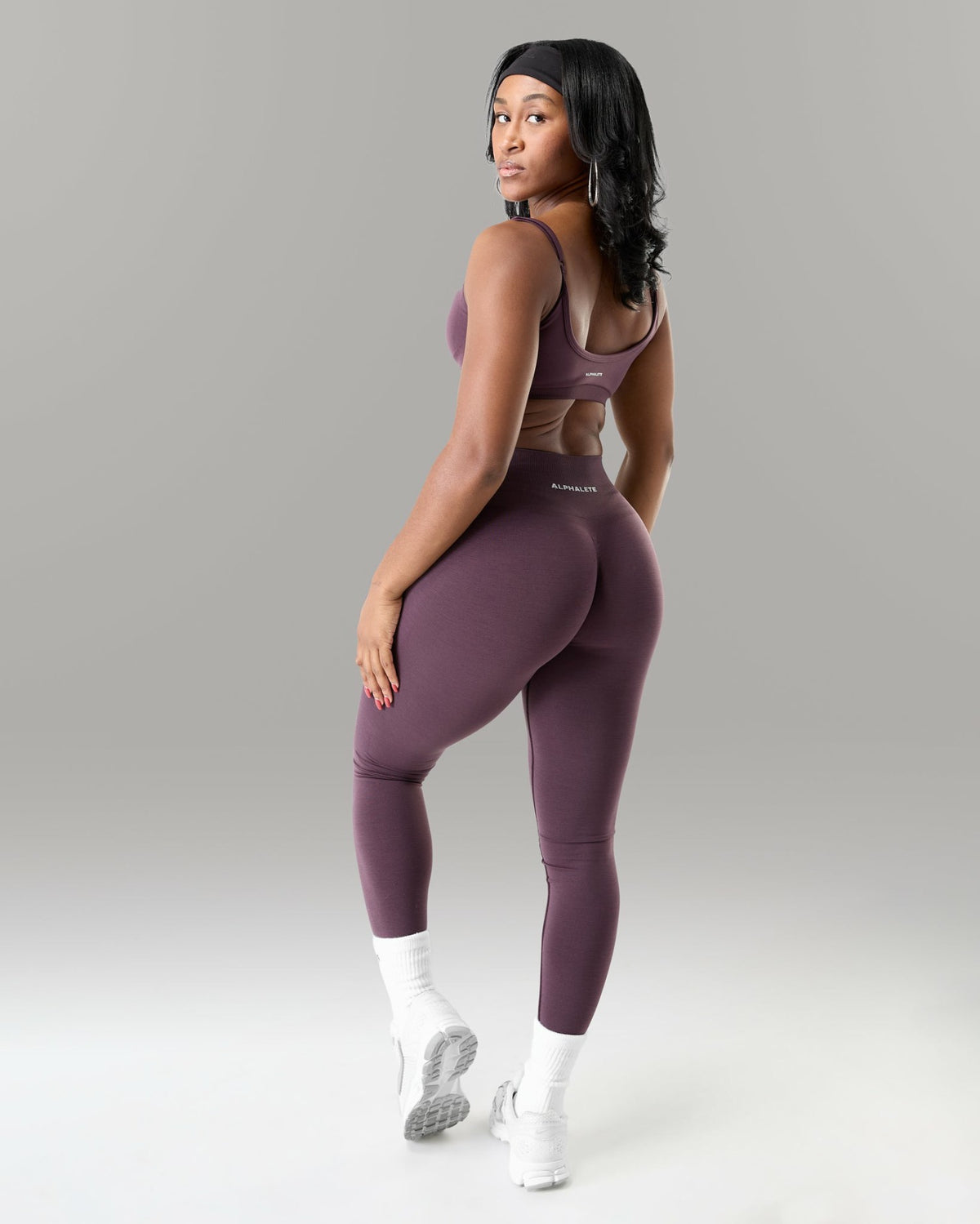 Amplify Mid Rise Legging - Black Garnet | Alphalete