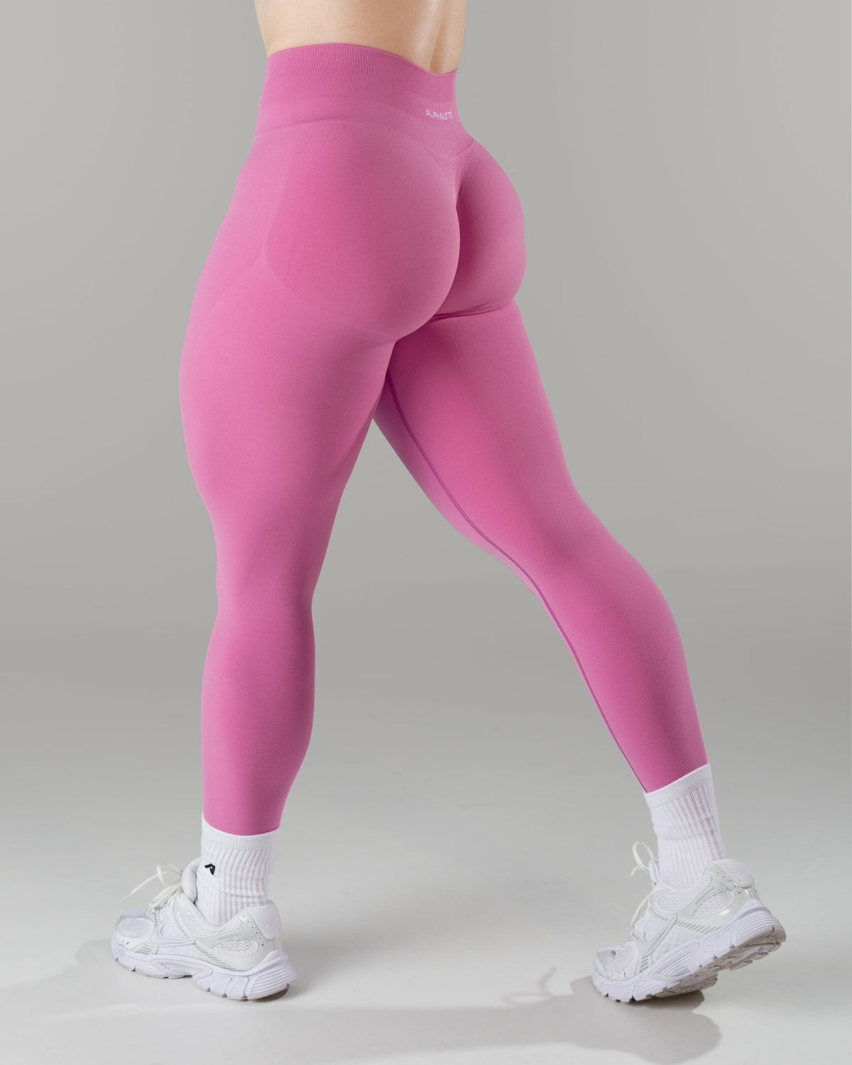 Pump Mid Rise Legging - Orchid w/ Logo | Alphalete